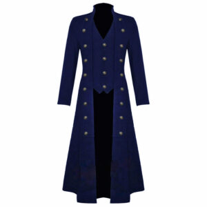 Unisex Cotton Twill Steampunk Jacket Goth Victorian Military Style Trench Coat