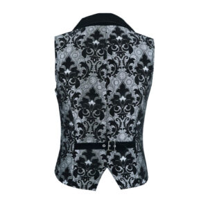 Victorian Gentleman’s Aristocrat Vest Black Silver Vest-2992