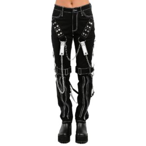 Women Gothic Bondage Raider Tripp Pant Rock Hard Trouser-0