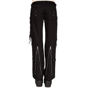 Women Gothic Rave Black Chain Rock Star Straps Metal Punk Show Pants-2844