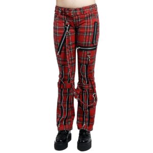 Women,s Bondage Pants Red Plaid-0