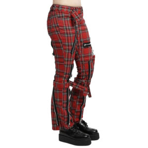 Women,s Bondage Pants Red Plaid-2853
