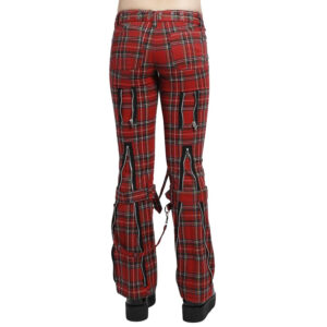 Women,s Bondage Pants Red Plaid-2855
