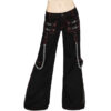 Women’s Chains Black Rhinestones Gothic Baggy Pants-Trip Pants-0