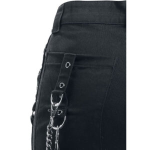 Women’s Chains Black Rhinestones Gothic Punk Buckles Pant Emo Tripp Pants-2875