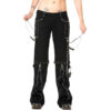 Women's Gothic Bondage Trouser Zip Detachable Shorts Silver Chains Trouser-0