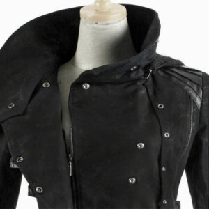 Scorpion Mens Black Punisher Hooded Trench Coat Long Jacket Red Black Gothic Steampunk