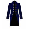Men’s Velvet Renaissance Blue Velvet Handmade Frock Coat Gothic Victorian Jacket Steampunk
