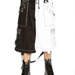 Gothic Bondage Men's Pant Alternative Punk Rock White EMO Trouser Pant Shorts