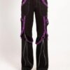 Ladies Fashion Gothic Pant Night Pant Pink Stitch