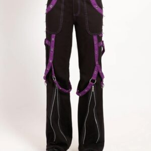 Ladies Fashion Gothic Pant Night Pant Pink Stitch