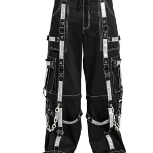 Ladies Fashion Gothic Pant Night Pant Pink Stitch