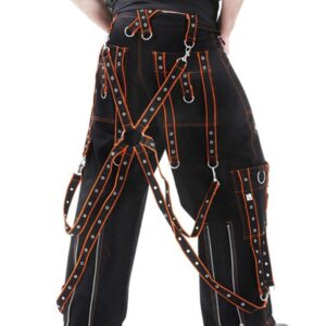 Orange threads Goth Bondage Trouser Shorts Pant-3283