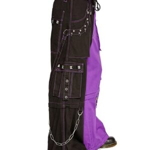 Cyberpunk Rock Bondage Trouser Punk Purple Black Pant-3255