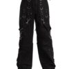 Ladies Fashion Gothic Pant Night Pant Pink Stitch