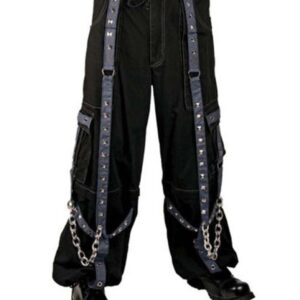 Men Baggy Gothic Fetish Trouser CyberGoth Shorts Pant-3214