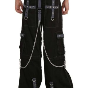 Men Baggy Gothic Fetish Trouser CyberGoth Shorts Pant-3216