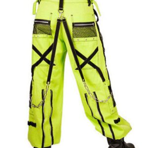 Mens Cybergoth Bondage Trouser Industry Goth Punk Pant-3234