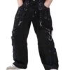 Ladies Fashion Gothic Pant Night Pant Pink Stitch