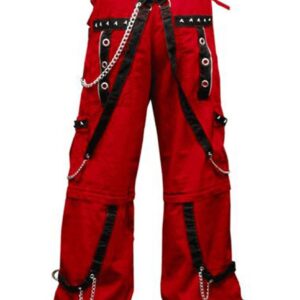 Red Gothic Cyber Baggy Trouser-3288