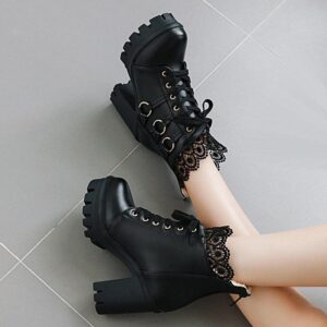 Victorian O-Ring Lace Boots-3351