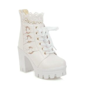 Victorian O-Ring Lace Boots-3344