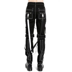 Men’s Gothic Bondage Black White Pant Rock-3316