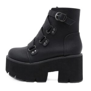 Soul Reaper Black Platform Boots-3379