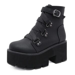 Soul Reaper Black Platform Boots-3381