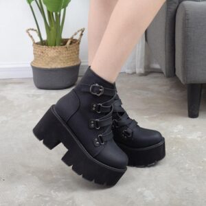 Soul Reaper Black Platform Boots-3368