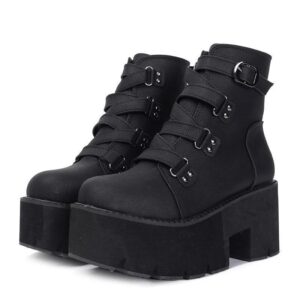 Soul Reaper Black Platform Boots-3377