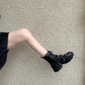 Gothic Ankle Boots Chained -3451