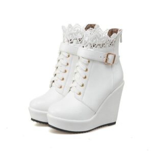 Lace Platform Boots-4594