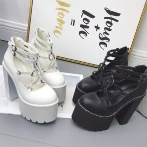 Pentagram Strap Pumps Platform Shoes-4100