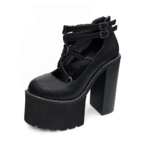 Pentagram Strap Pumps Platform Shoes-4105