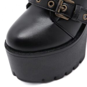 Platform Buckle Boots-3729