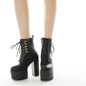 Gothic Platform Lace Up Boots-3493