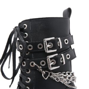 Rivet Buckle Martin Boots-3552