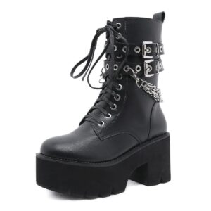 Rivet Buckle Martin Boots-3553
