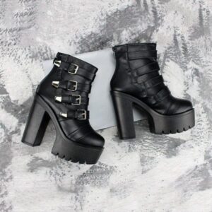 Women Buckle Boots-4417
