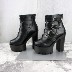 Women Buckle Boots-4419