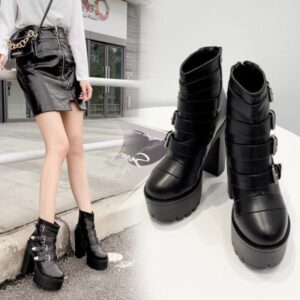 Women Buckle Boots-4420