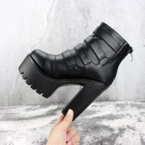 Women Buckle Boots-4422