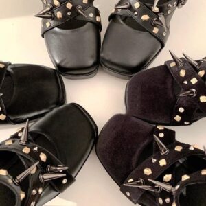 Brutal Rivets Punk Heels-4984