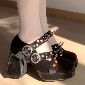 Brutal Rivets Punk Heels-4995