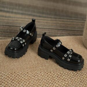 Chain British Style Thick Bottom Shoes-5053