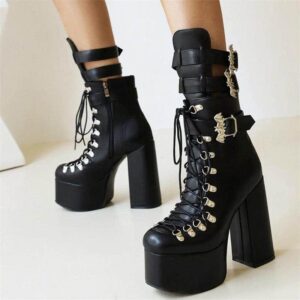 Furthest Thing Lace Up Platform Boots-3642