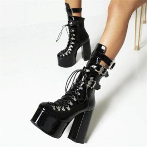 Furthest Thing Lace Up Platform Boots-3645