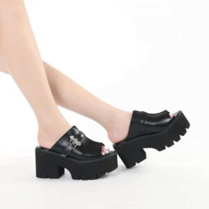 Devil Buckle Platform Sandals-5228