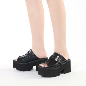 Devil Buckle Platform Sandals-5238